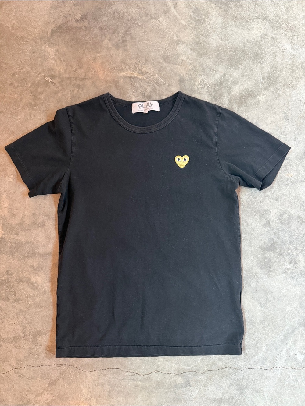 Comme des Garcons PLAY Black vintage distressed with gold heart